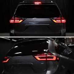 2011-2014 Toyota Sienna LED Tail Lights Sequential Turn Animated Black Smoke Red