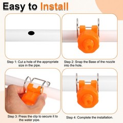 10Pcs 65 Degree Spray Nozzle with Clip Fit 25mm/1″ Hose 0.25m³/h