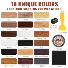 SEISSO Furniture Repair Kit, 18 Colors Touch Up Markers and 18+18, 18