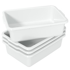 IDOTRY 32 L Large Commercial Bus Box, 4 Pk Plastic Bus Tubs for Restaurant White