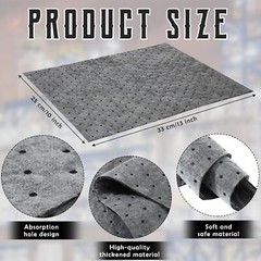 Oil Absorbent Pads 100 Pcs Gray 9.8×13 Inch for Garage Water Oil Spill Protec…