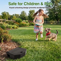Mysora 12 Pack Reusable Mouse Bait Station with Lock and Keys Pet Black