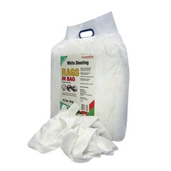 Recycled White Sheeting Cleaning Rags – 10 lbs. Bag Multipurpose Cleaning Cloths