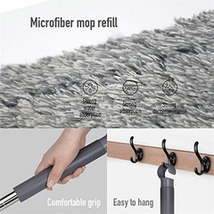 X3 Mop Replacement Microfiber Cleaning Pads, 4 Pack of Reusable Flat Mop Head…