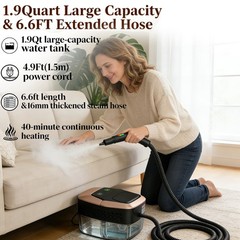 Yuyongr Handheld Steam Cleaner, 2500W, 3-Level Adjustable Steam Control, 1.9