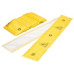 Pig Sorbent Strip, 13 gal, 5 in x 60 in, , Yellow, 10 PK WTR001 Pig WTR001 5 in