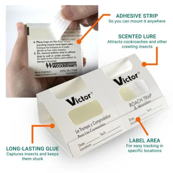 10 Victor Roach & Insect Control Trap & Monitor Glue Boards ( 20 Monitor Traps )