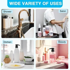 4-Pack Shampoo Pump for Liter 33.8 oz Shampoo and Conditioner Pump Dispenser