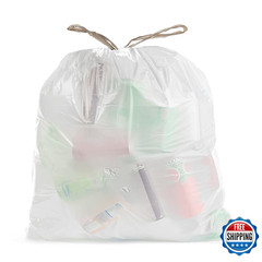 Ultrasac 8 Gallon 0.9 Mil White Drawstring Trash Bags – 20 X 29 – Pack Of 90 –