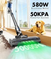 Omeser Cordless Vacuum Cleaner 580W/50Kpa/50Mins Stick Vacuum For Home Led