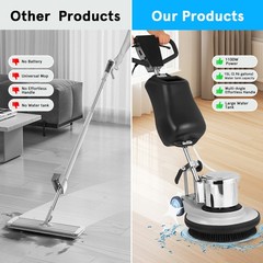 Industrial Floor Polisher Machine with (1 Tank + 2 Brushes +1 Pad Holder)