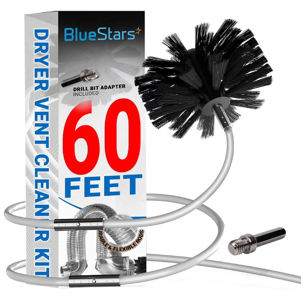 Upgraded 60-Feet Dryer Vent Cleaner Kit with Drill Attachment — As Pictured