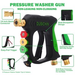 DUSICHIN Pressure Washer 7.25 inches, Gun+Foam Cannon+Dual Connector+Nozzle