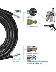100ft Sewer Jetter Pressure Washer 5800PSI Hose Kit Clean Plumbing Drain Pipe