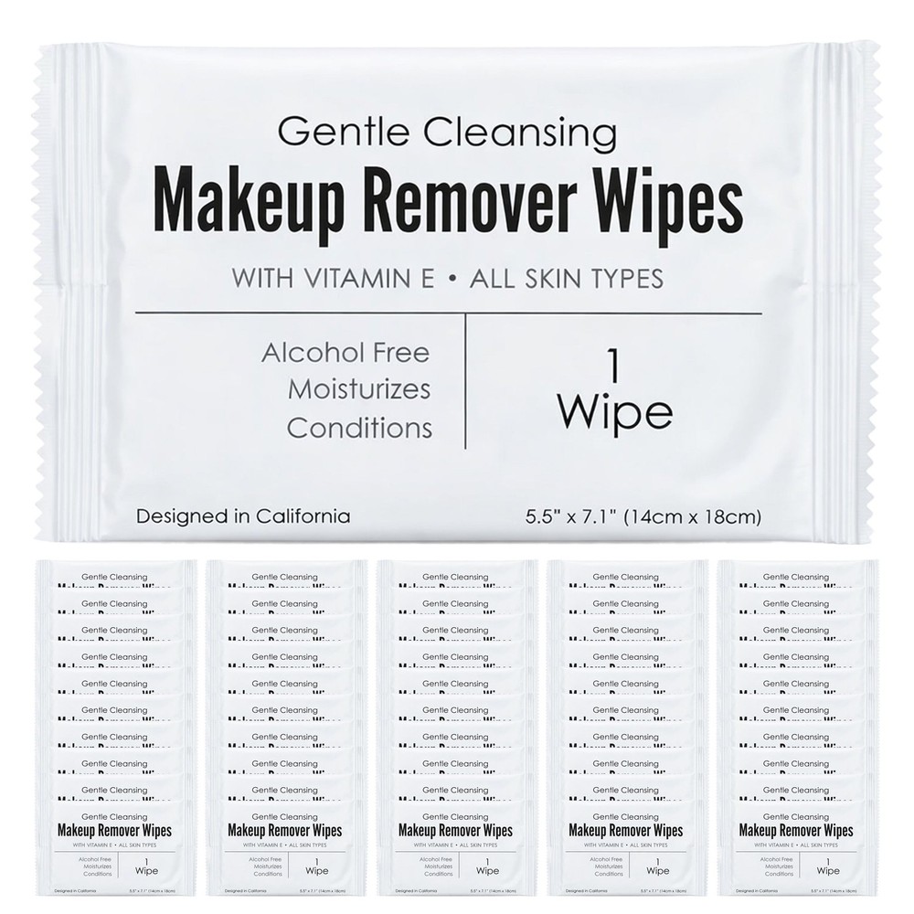 World Amenities – Makeup Remover Wipes – Alcohol Free – 50 Count (Pack of 1)