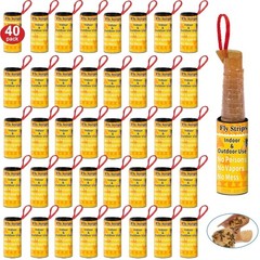 Fly Strips Trap Indoor Sticky Hanging, 40 Pack Paper 40 pack, yellow