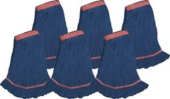 Blue Premium Blended – Large Narrow Band Looped-End Wet Mop – Superior Pick-up