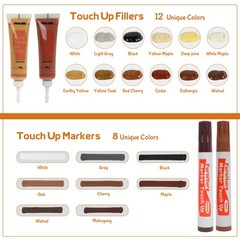 REALINN Wood Furniture Repair Kit- Set of 28 – Touch Up 28 Piece Set, Brown