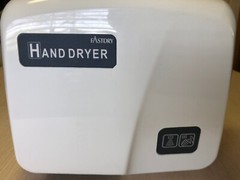 FastDry HK-1800PA Automatic Hand Dryer, White ABS Plastic Cover, 110V