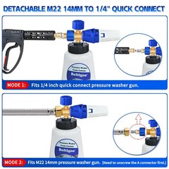 Boltigen Pressure Washer Foam Cannon with Dual Connector, 1L Thick 1 liter