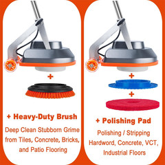 15″ Floor Buffer Machine, Commercial Floor Scrubber Machine with Brushes and Pad