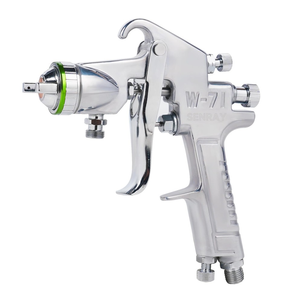 Senray Pressure Feed Air Spray Paint Gun, Pot 1.5mm, Silver