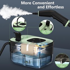 Steam Cleaner, Portable Steamer for Cleaning with 16pcs Normal, Green