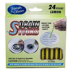 Fresh & Clean Drain Sticks – Lemon – 24 Sticks, Yellow