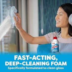 Windex Fast Shine Foam Glass Cleaner, No-Drip 19 Fl Oz (Pack of 1), White
