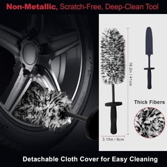 4PCS Professional Wheel Detailing Set – Metal-Free Flat Rim Brush, Du Color: 4