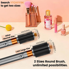 YTCHYYSK Upgraded Large Round Volumizing Brush Attachment for 3.3in, Gold