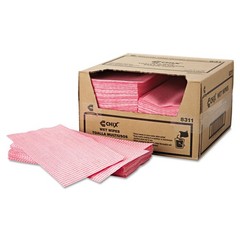 Chix 8311 11.5 in. x 24 in. Wet Wipes – White/Pink (200/Carton) New