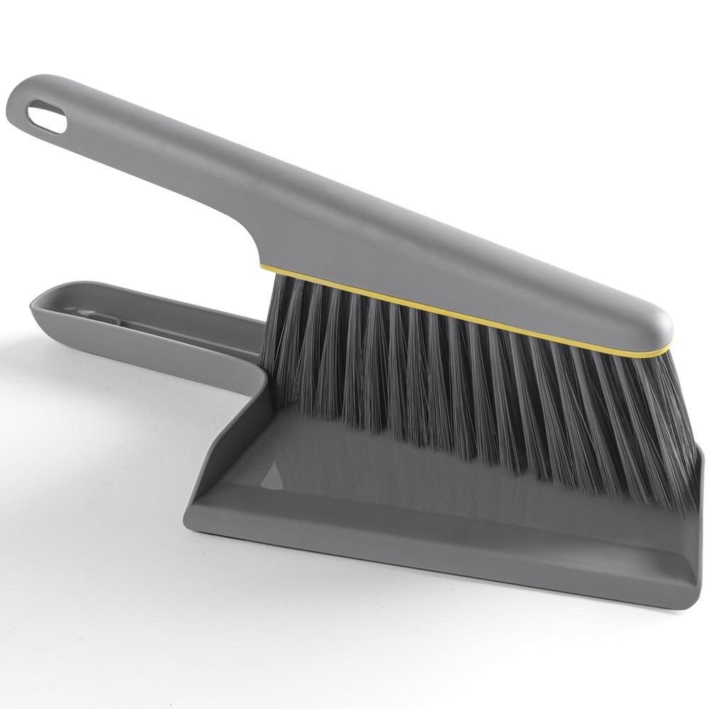 Lumkew Small Broom and Dustpan Set, Hand Mini Dust-Pan 1 Piece, Gray
