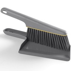 Lumkew Small Broom and Dustpan Set, Hand Mini Dust-Pan 1 Piece, Gray