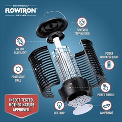 Flowtron Rechargeable Bug Zapper 3600Mah Battery Powered Led Killer Usb-C Sq Ft