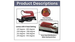Zimpty ZY477 10in. 800-Watt Carpet Seaming Iron and Seaming Roller Spiked Sta…