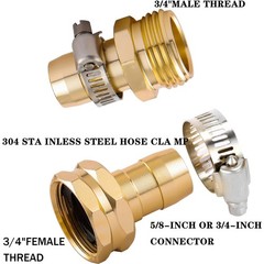 5 Set Garden Hose Repair Connector Kit with 5 Set, Fit for 3/4″ or 5/8″ hose