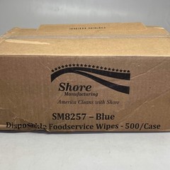 SHORE (500 Wipes) Disposable Foodservice Wipes Sz 7″ x 7″ Blue SM8257