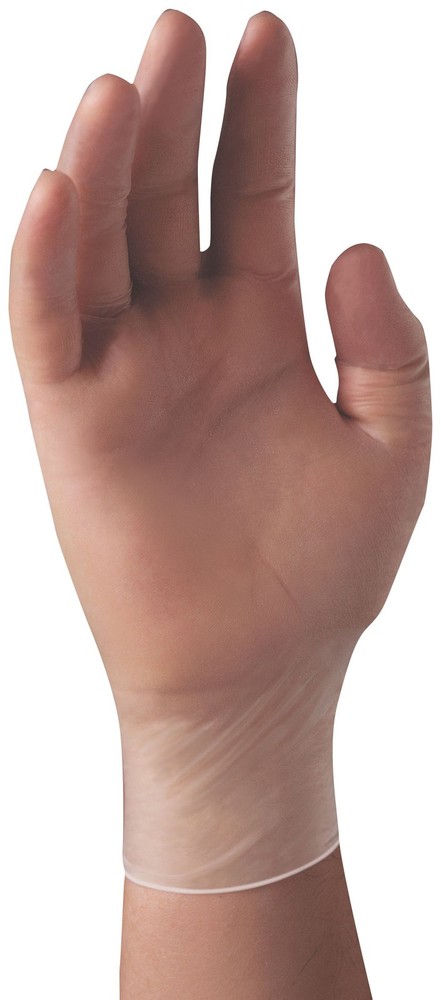 HALYARD Disposable Vinyl Gloves, Powder-Free, Medium (Box of 100), Clear