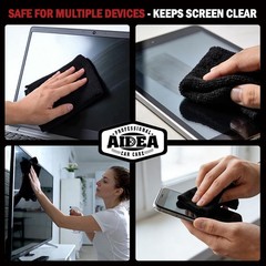 AIDEA Microfiber Cleaning Cloth Black 20PK, Towels for