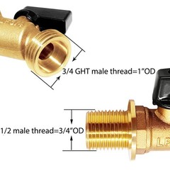 Joywayus Brass Water Container/Rain Barrel Spigot 3/4″ GHT to 1/2″ Male