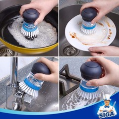MR.SIGA Soap Dispensing Palm Brush Storage Set, Kitchen One Size, Navy
