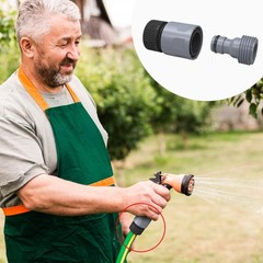 Hourleey Garden Hose Quick Connector 3/4 Inch Plastic Black, Gray
