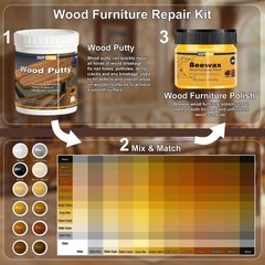 Hupeyna Wood Furniture Repair Kit, 21 Pcs Touch Up Putty, 12 Color