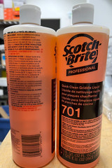 A set of 2 Scotch-Brite Professional 701 Quick Clean Griddle Liquid 1 Quart Each