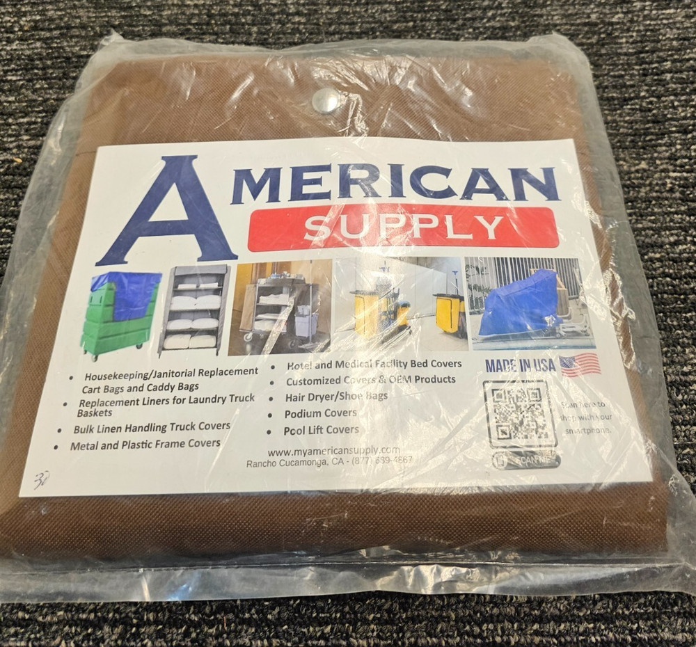 American Supply Replacement Housekeeping Cart Bag Grommets & Front Zipper 30″