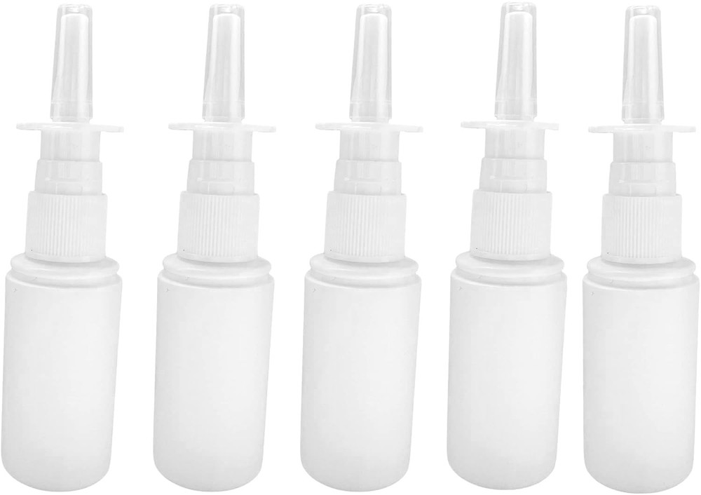Nomija 5-Pack 30ML/1oz Plastic Nasal Spray Bottle Mist Sprayer – Empty White