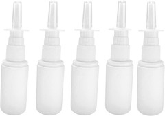 Nomija 5-Pack 30ML/1oz Plastic Nasal Spray Bottle Mist Sprayer – Empty White