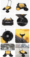 26″ Handpush Sweeper Industrial Walk-behind Floor Board Sweeping Cleaning Tool
