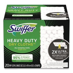 Swiffer 77197 10.3″ x 7.8″ Heavy-Duty Dry Refill Cloths – White (80/CT) New